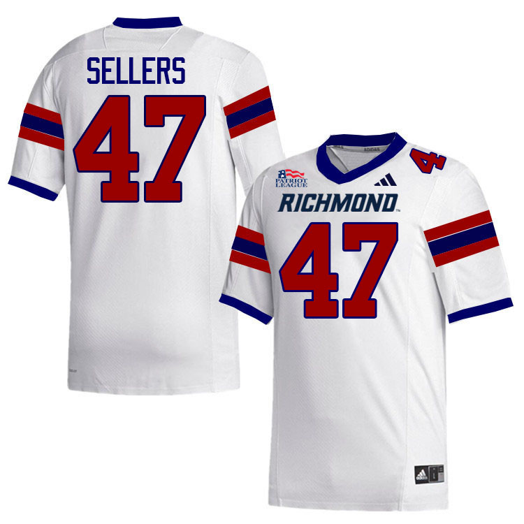 Richmond Spiders #47 Daniel Sellers College Football Jerseys,Uniforms-White